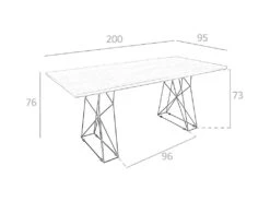 Table à Manger Rectangle Et Acier Noir 1107 ANGEL CERDA 14 Table à Manger Rectangle Et Acier Noir 1107 ANGEL CERDA -Mobilier De Restaurant table a manger 18422767