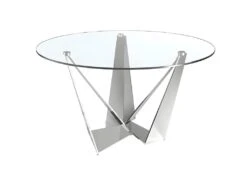 Table à Manger En Verre Et Acier Chromé 1042 ANGEL CERDA