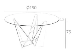 Table à Manger En Verre Et Acier Chromé 1042 ANGEL CERDA -Mobilier De Restaurant table a manger 18423507