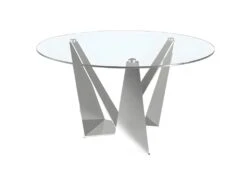 Table à Manger En Verre Et Acier Chromé 1042 ANGEL CERDA -Mobilier De Restaurant table a manger 18423509