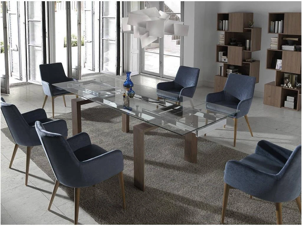 Table à Manger Extensible Verre Et Bois 1007 ANGEL CERDA 2 Table à Manger Extensible Verre Et Bois 1007 ANGEL CERDA – Image 2