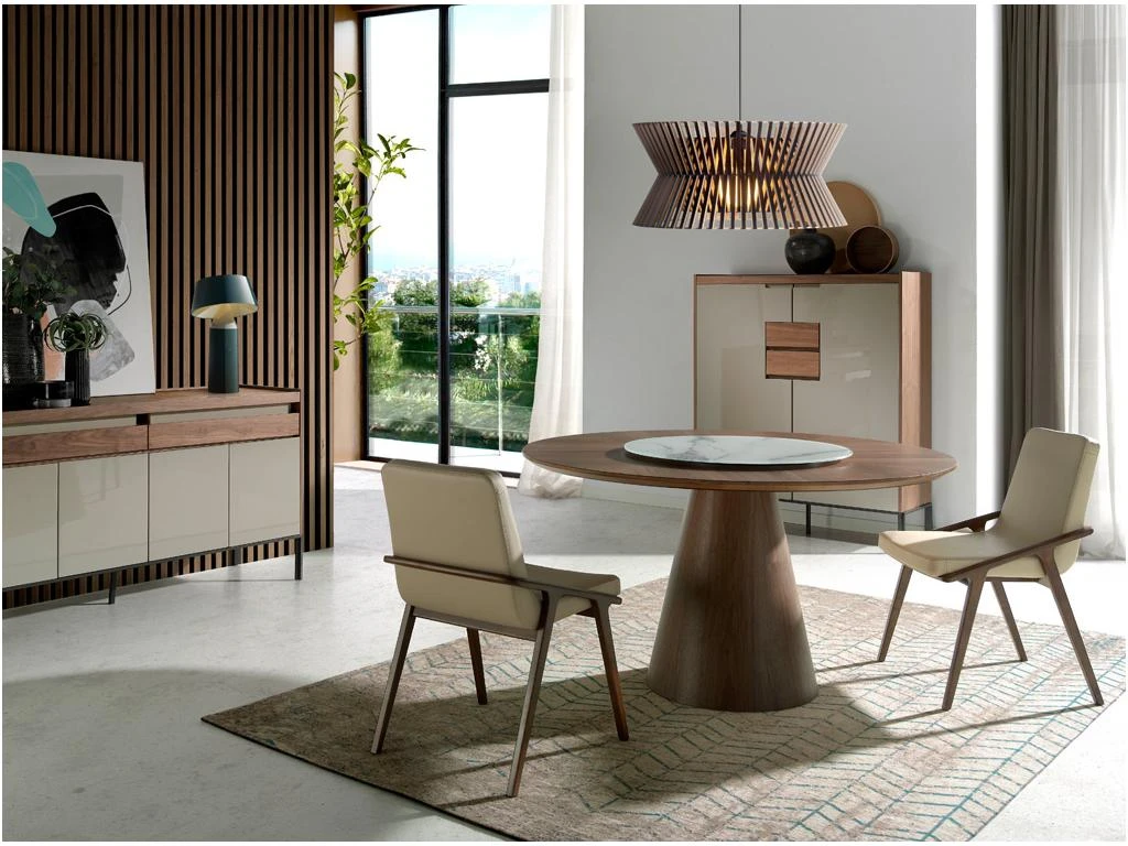 Table Manger En Noyer Et Porcelaine 1016 ANGEL CERDA 3 Table Manger En Noyer Et Porcelaine 1016 ANGEL CERDA – Image 3