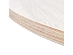 Table à Manger Ronde Fixe ZEN, 90x90x77cm, Jusqu'à 4 Personnes, Couleur Chêne, Pieds Métalliques Noir Laqué Mat -Mobilier De Restaurant table a manger 18803329