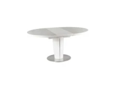 Table à Manger Extensible 120-160 X 120 X 76 Cm - Blanc Effet Marbre -Mobilier De Restaurant table a manger 18831981