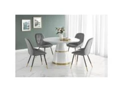 Table à Manger Design Ronde 120 Cm X 76 Cm - Blanc