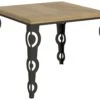 Table Extensible Portefeuille 90x90/180 Cm Karamay Libra Chêne Nature Cadre Anthracite