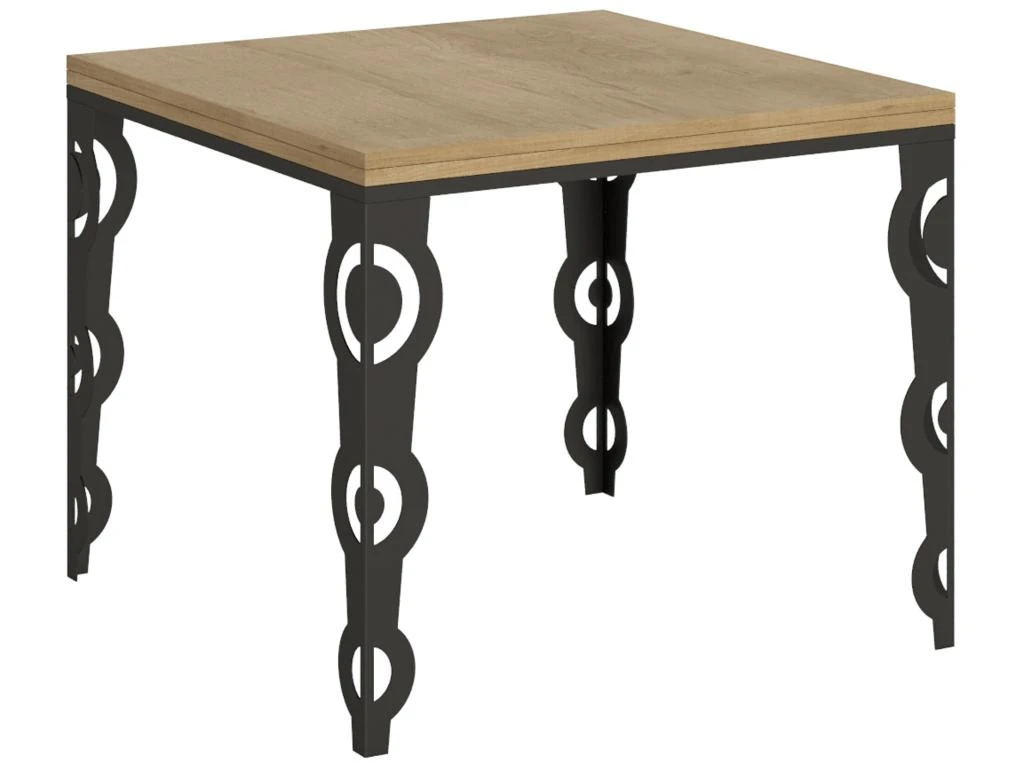 Table Extensible Portefeuille 90x90/180 Cm Karamay Libra Chêne Nature Cadre Anthracite 1 Table Extensible Portefeuille 90x90/180 Cm Karamay Libra Chêne Nature Cadre Anthracite
