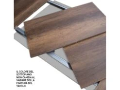 Table Extensible 90x90/246 Cm Karamay Noyer Cadre Anthracite -Mobilier De Restaurant table a manger 18957983