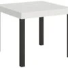 Table Extensible 90x90/246 Cm Everyday Frêne Blanc Cadre Anthracite