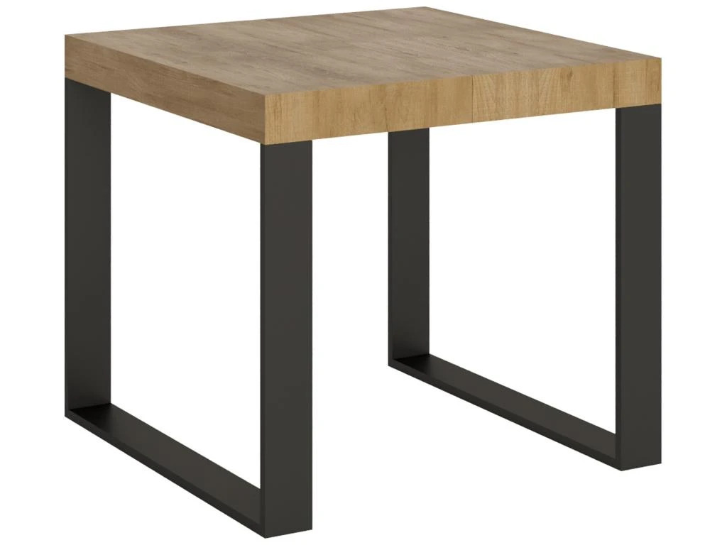 Table Extensible 90x90/246 Cm Tecno Chêne Nature Cadre Anthracite 1 Table Extensible 90x90/246 Cm Tecno Chêne Nature Cadre Anthracite
