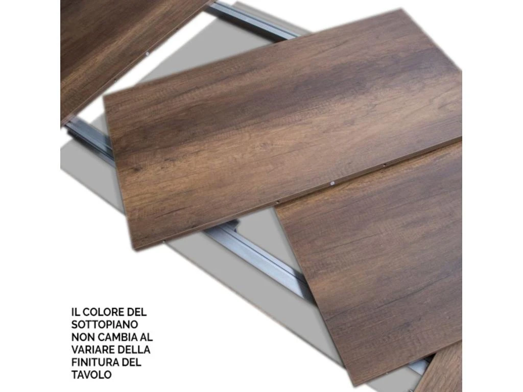 Table Extensible 90x90/246 Cm Tecno Chêne Nature Cadre Anthracite 4 Table Extensible 90x90/246 Cm Tecno Chêne Nature Cadre Anthracite – Image 4