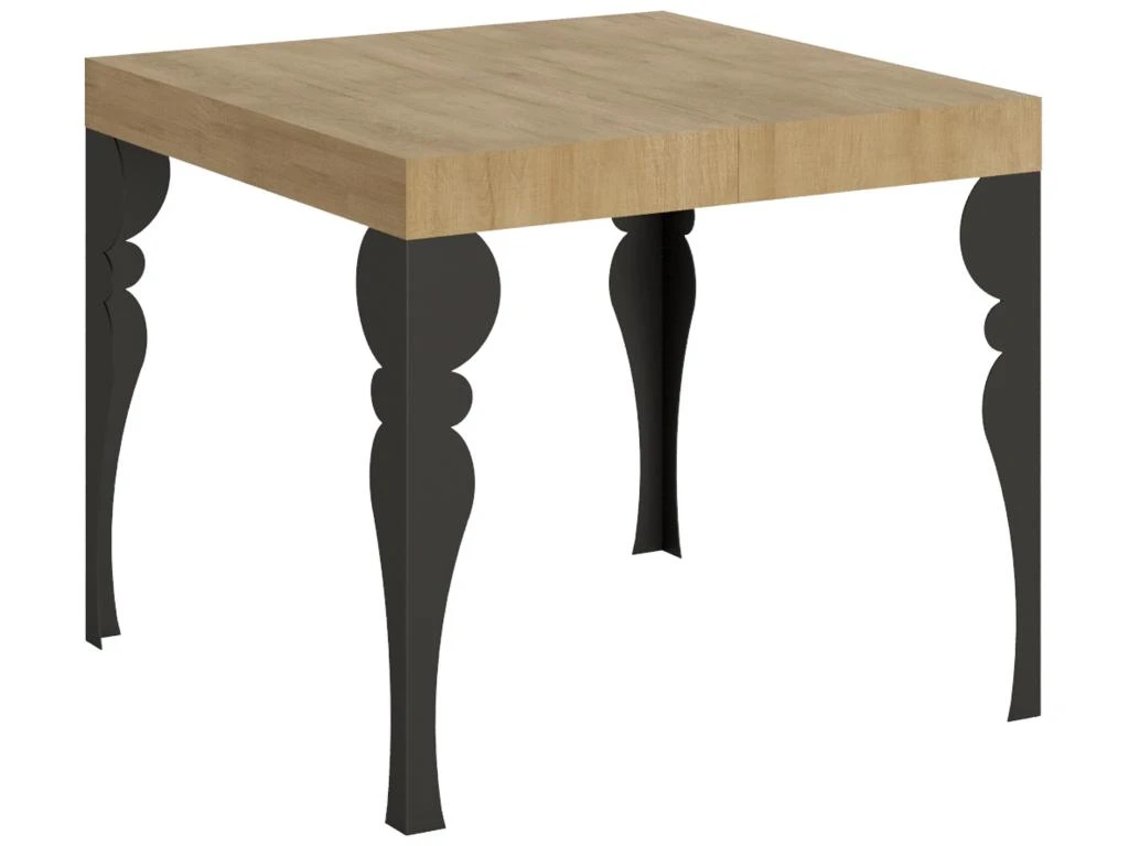 Table Extensible 90x90/246 Cm Paxon Chêne Nature Cadre Anthracite 1 Table Extensible 90x90/246 Cm Paxon Chêne Nature Cadre Anthracite