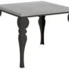 Table Extensible Portefeuille 90x90/180 Cm Paxon Libra Ciment Cadre Anthracite