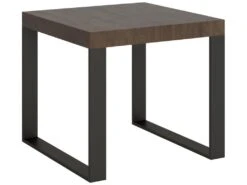 Table Extensible 90x90/246 Cm Tecno Noyer Cadre Anthracite