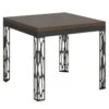 Table Extensible Portefeuille 90x90/180 Cm Ghibli Libra Noyer Cadre Anthracite