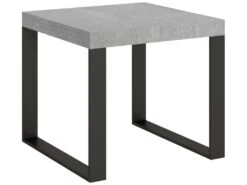 Table Extensible 90x90/246 Cm Tecno Ciment Cadre Anthracite