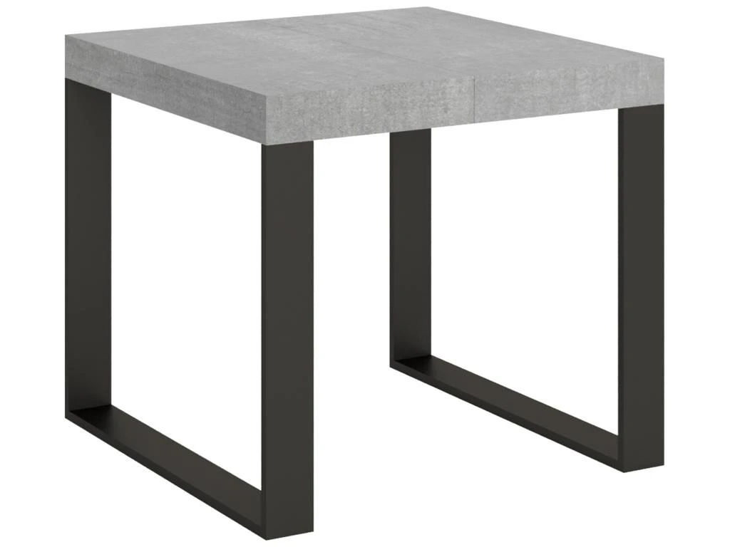 Table Extensible 90x90/246 Cm Tecno Ciment Cadre Anthracite 1 Table Extensible 90x90/246 Cm Tecno Ciment Cadre Anthracite