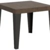 Table Extensible 90x90/246 Cm Flame Noyer Cadre Anthracite
