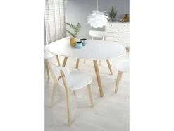 Table à Manger Ronde 102-142 X 102 X 73 Cm - Blanc -Mobilier De Restaurant table a manger 18966139