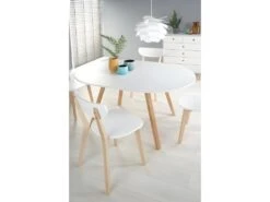 Table à Manger Ronde 102-142 X 102 X 73 Cm - Blanc -Mobilier De Restaurant table a manger 18966145