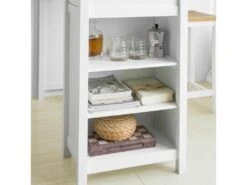 Table Haute De Bar Table De Cuisine Mange-debout– Blanc Lxlxh 120x55x90 Cm, Fwt64-wn -Mobilier De Restaurant table a manger 19310945