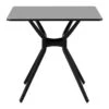 Petite Table De Salle à Manger Salon Carrée Avec Plateau 80 X 80 Cm Noir 14_0004499