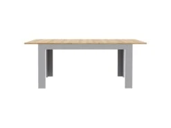 Table Repas Extensible L160/206 Cm Décor Chêne Gris Et Clair - ANTIBES -Mobilier De Restaurant table a manger 19365439