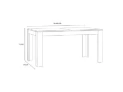 Table Repas Extensible L160/206 Cm Décor Chêne Gris Et Clair - ANTIBES -Mobilier De Restaurant table a manger 19365443