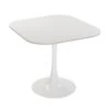 Table De Salle à Manger Cloe, 73 X 80 X 80 Cm, Bois, PVC Et Métal, Blanc
