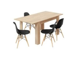 Table De Repas Extensible Chêne Clair - OXNARD - L 140/190 X L 90 X H 78 Cm -Mobilier De Restaurant table a manger 19824651
