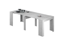 Table Extensible 51/237 Cm Gris Béton - ARSENE - L 51/237 X L 90 X H 78 Cm -Mobilier De Restaurant table a manger 19824929