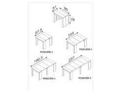 Table Extensible 51/237 Cm Gris Béton - ARSENE - L 51/237 X L 90 X H 78 Cm -Mobilier De Restaurant table a manger 19824931