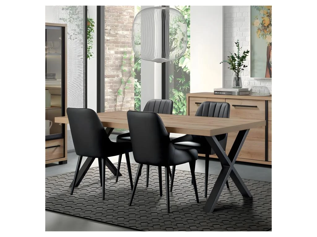 Table De Repas 230 Cm Chêne/Noir - CORI 2 Table De Repas 230 Cm Chêne/Noir - CORI – Image 2