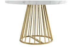 Table à Manger Extensible 2 à 12 Couverts En MDF Et Acier - Effet Marbre Blanc Et Doré - FIRELA -Mobilier De Restaurant table a manger 22039159