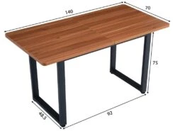 Table à Manger - Cadre En Acier - Style Industriel - Marron & Noir -Mobilier De Restaurant table a manger 22040839