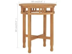 Table De Bistro Ø60x60 Cm Bois De Teck Solide -Mobilier De Restaurant table a manger 22070519