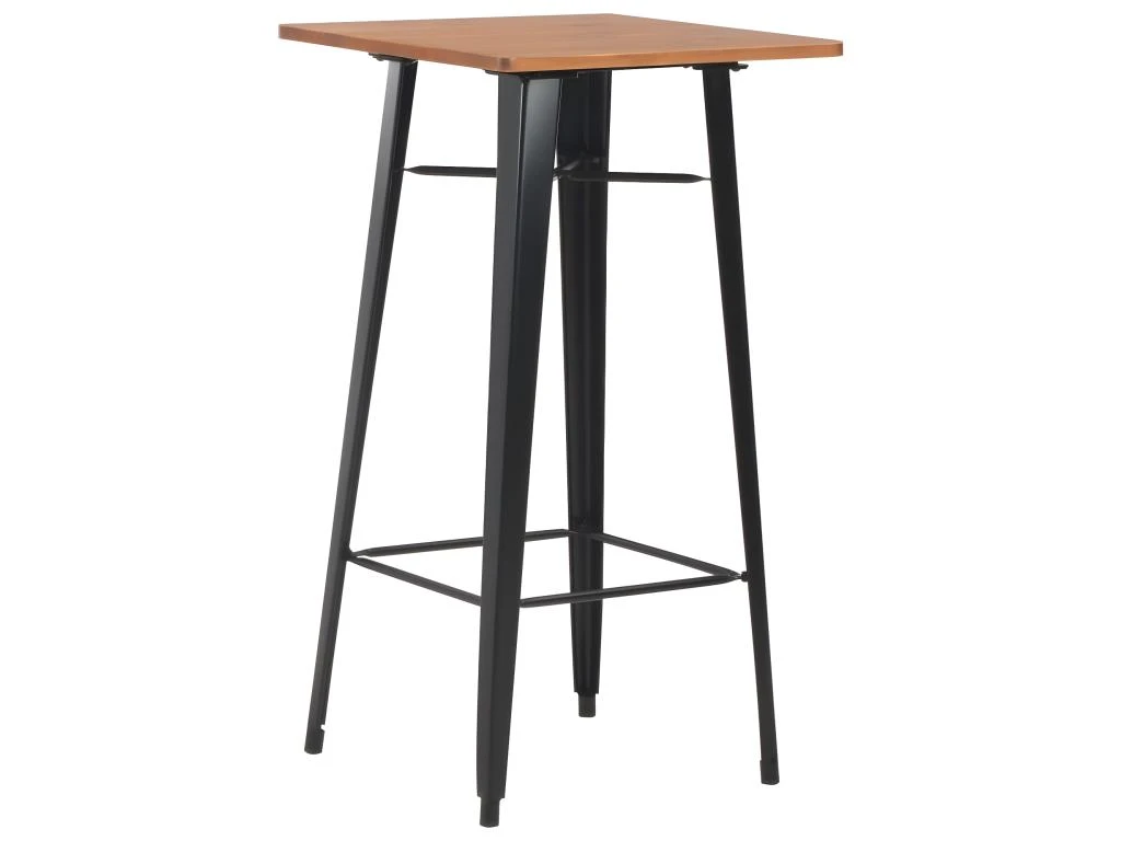 Table De Bar Noir 60x60x108 Cm Pinède Et Acier 1 Table De Bar Noir 60x60x108 Cm Pinède Et Acier