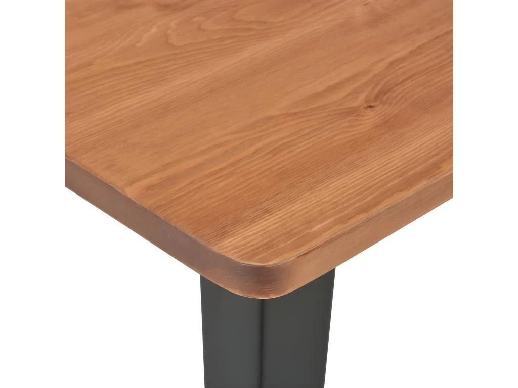 Table De Bar Noir 60x60x108 Cm Pinède Et Acier 3 Table De Bar Noir 60x60x108 Cm Pinède Et Acier – Image 3