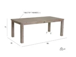 Alana Table De Salle à Manger 90x180 Cm, En Bois D'acacia Teinté Brun Avec Espace Pour 2 Extensions. -Mobilier De Restaurant table a manger 22115245