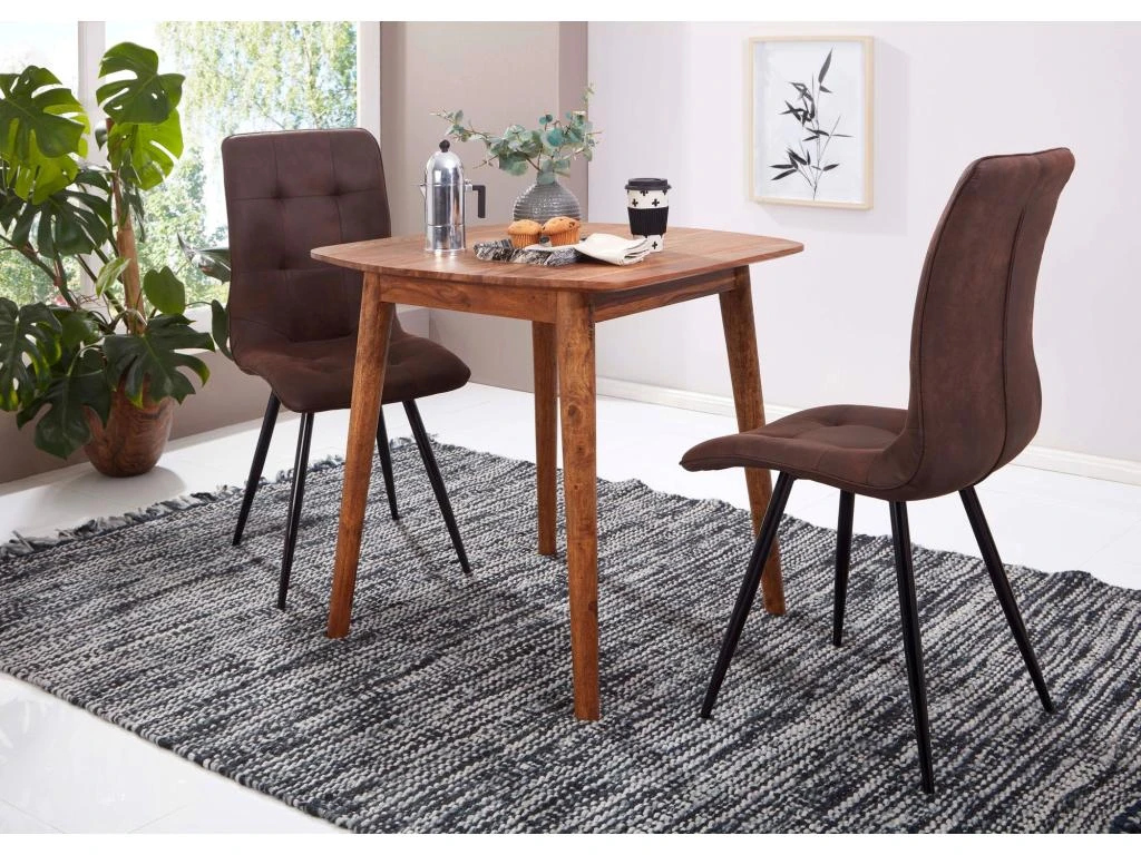 Table De Salle à Manger Bois Massif Table De Cuisine Sheesham Petit 3 Table De Salle à Manger Bois Massif Table De Cuisine Sheesham Petit – Image 3