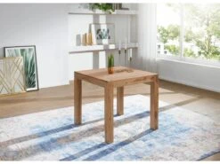 Table De Salle à Manger 80x76x80cm Bois Massif Table De Cuisine Acacia -Mobilier De Restaurant table a manger 22260071