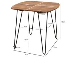 Table De Salle à Manger Table à Manger Avec Pieds En Métal Table En Bois Massif Table En Bois -Mobilier De Restaurant table a manger 22260115