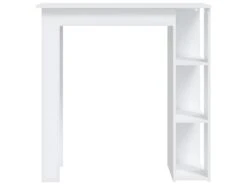 Table De Bar Avec étagère Blanc 102x50x103,5 Cm Aggloméré -Mobilier De Restaurant table a manger 22411449