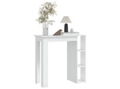 Table De Bar Avec étagère Blanc 102x50x103,5 Cm Aggloméré -Mobilier De Restaurant table a manger 22411453