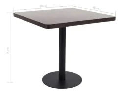 Table De Bistro Marron Foncé 80x80 Cm MDF -Mobilier De Restaurant table a manger 22566405
