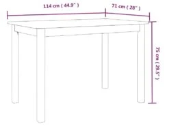 Table De Salle à Manger Noir 114x71x75 Cm Bois D'hévéa Massif -Mobilier De Restaurant table a manger 22566495