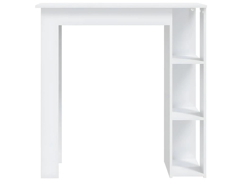 Table De Bar Et étagère Blanc Brillant 102x50x103,5cm Aggloméré 3 Table De Bar Et étagère Blanc Brillant 102x50x103,5cm Aggloméré – Image 3