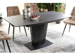 Table à Manger Extensible 120-160 X 85 X 76 Cm - Gris Foncé -Mobilier De Restaurant table a manger 22731463