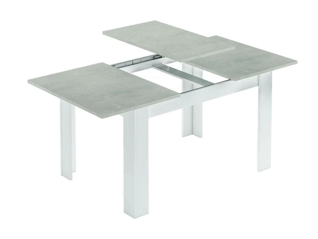 Table à Rallonge Dalice, Console Extensible Pour Salle à Manger, Table De Cuisine Ouvrante Avec Rallonge, 140/190x90h78 Cm, Ciment Et Blanc 1 Table à Rallonge Dalice, Console Extensible Pour Salle à Manger, Table De Cuisine Ouvrante Avec Rallonge, 140/190x90h78 Cm, Ciment Et Blanc