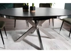 Table à Manger Extensible 120-160 X 120 X 76 Cm - Gris Foncé -Mobilier De Restaurant table a manger 22796401